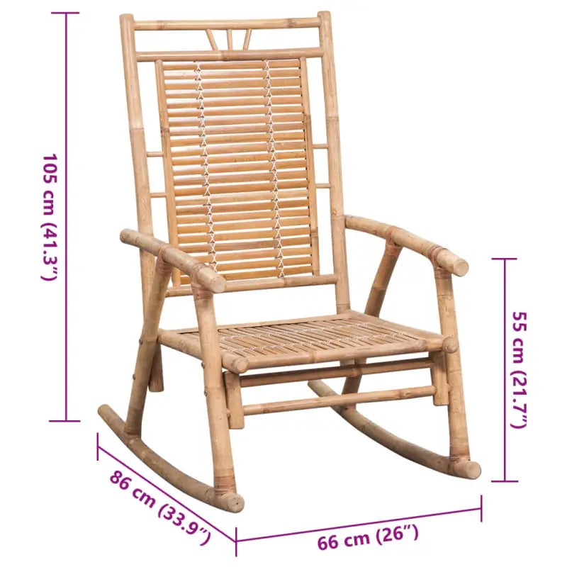Bamboe schommelstoel voor tuin of terras met elastische band en sets touwtjes - Tuinstoelen