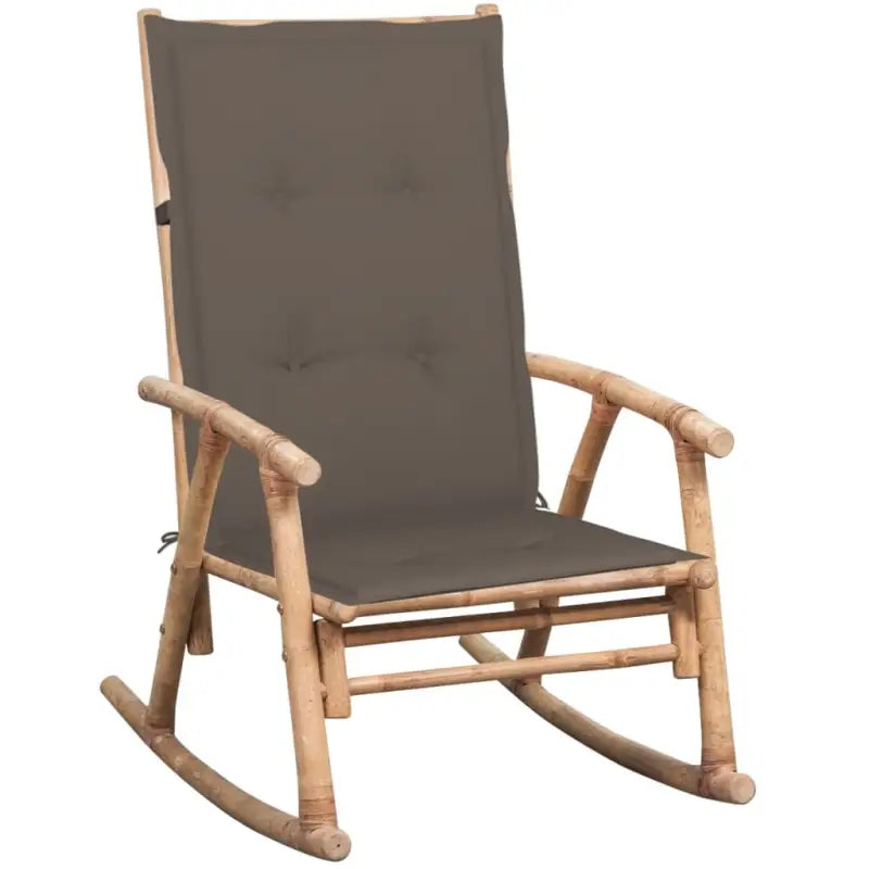 Bamboe schommelstoel voor tuin of terras met elastische band en sets touwtjes - Taupe / 120 x 50 x 4 cm / 1