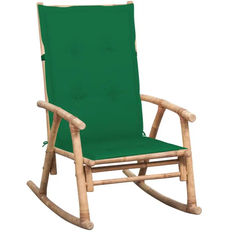 Bamboe schommelstoel voor tuin of terras met elastische band en sets touwtjes - Groen / 120 x 50 x 4 cm / 1