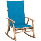 Bamboe schommelstoel voor tuin of terras met elastische band en sets touwtjes - Blauw / 120 x 50 x 4 cm / 1