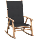 Bamboe schommelstoel voor tuin of terras met elastische band en sets touwtjes - Antraciet / 120 x 50 x 4 cm / 1