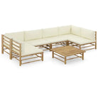 Bamboe tuin loungeset met comfortabele diepte zitting - Tuinsets