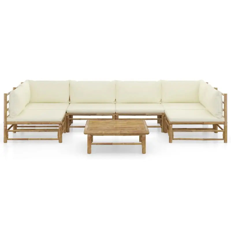 Bamboe tuin loungeset met comfortabele diepte zitting - Tuinsets