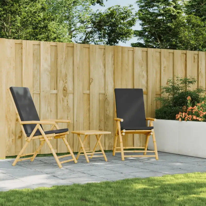Bamboe tuinset met comfortabele zitervaring en wasbare hoes - Tuinsets