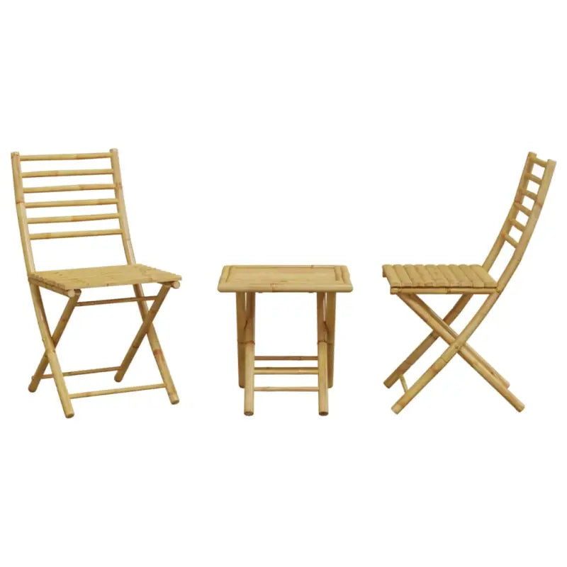 Bamboe Tuinset met Inklapbare Tuintafel en Tuinstoel - Tuinsets