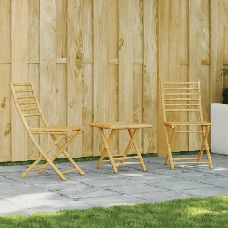 Bamboe Tuinset met Inklapbare Tuintafel en Tuinstoel - Tuinsets