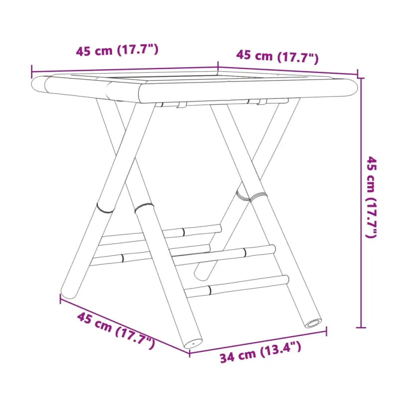 Bamboe Tuinset met Inklapbare Tuintafel en Tuinstoel - Tuinsets