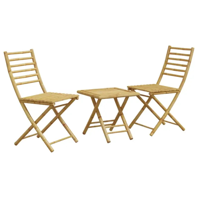 Bamboe Tuinset met Inklapbare Tuintafel en Tuinstoel - Tuinsets