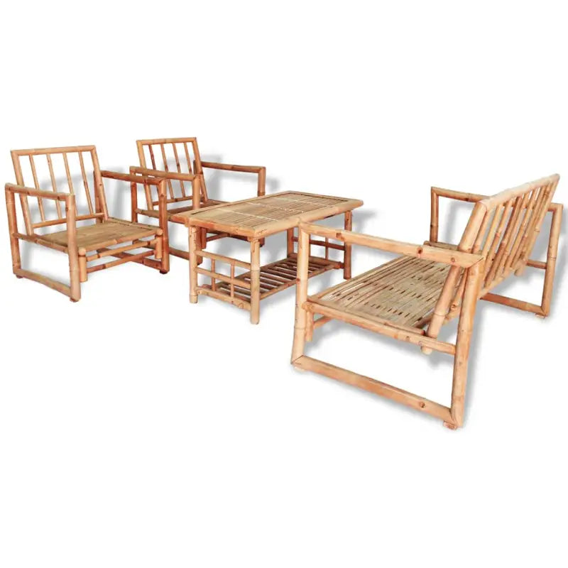 Bamboe tuinset met levering bevat hoogte armleuning en tropisch design - Tuinsets