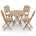 Bamboe tuinsets met kussens en stevige touwtjes voor buiten - Beige / 40 x 40 x 4 cm - Tuinsets