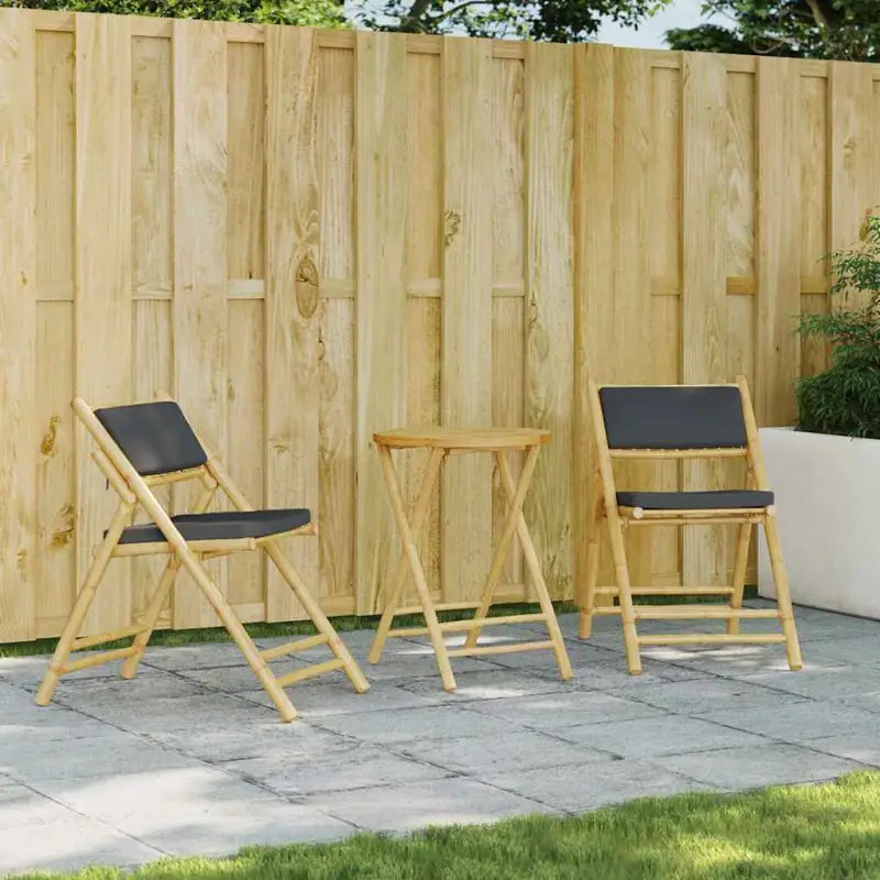 Bamboe tuinstoelen met comfortabele zitervaring en wasbare hoes - Donkergrijs / 2 - Tuinstoelen