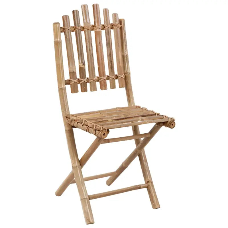 Bamboe tuinstoelen set met touwtjes voor buiten eten - Tuinstoelen