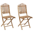 Bamboe tuinstoelen set met touwtjes voor buiten eten - Tuinstoelen