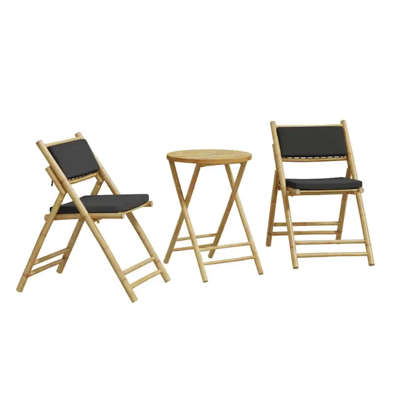 Bamboe tuinstoelset met comfortabele zitervaring en wasbare hoes - Tuinsets