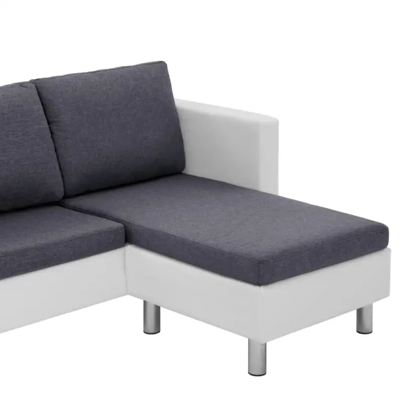 Bank met kunstlederen bekleding en verchroomde ijzeren poten voor comfort - Wit en zwart - Banken