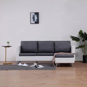 Bank met kunstlederen bekleding en verchroomde ijzeren poten voor comfort - Wit en zwart - Banken