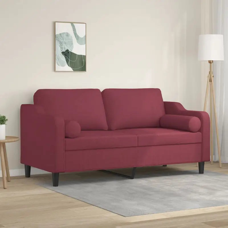 Banken 2-zits met modern design en comfortabele materiaal vulling - Wijnrood / 140 cm - Banken