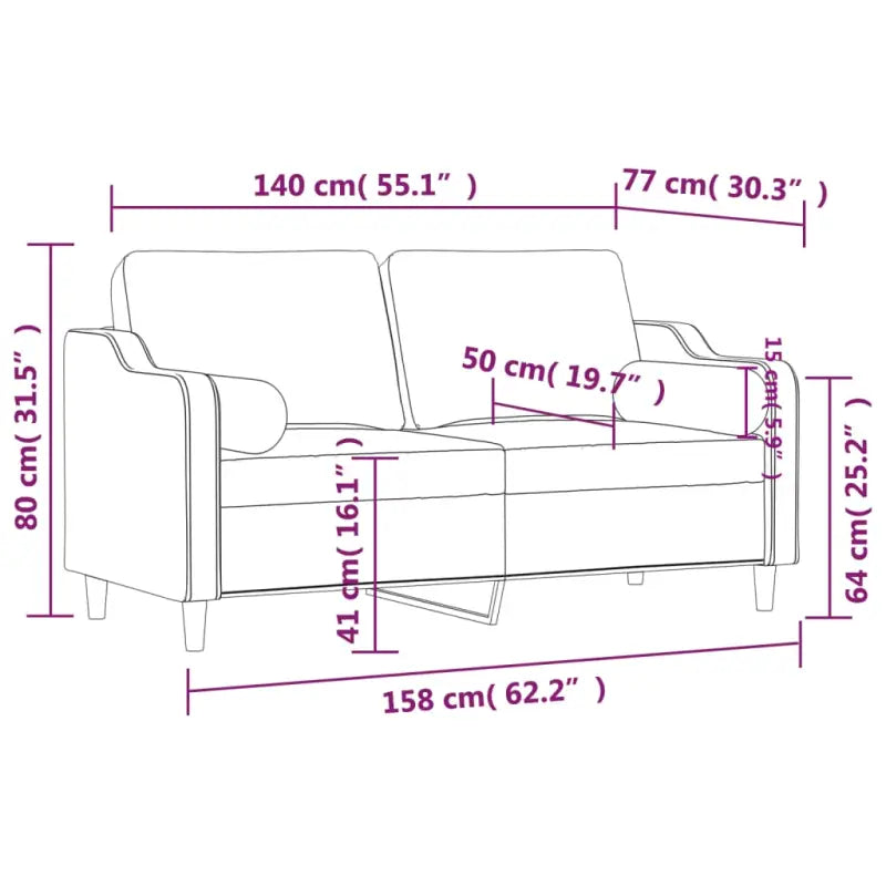 Banken 2-zits met modern design en comfortabele materiaal vulling - Banken