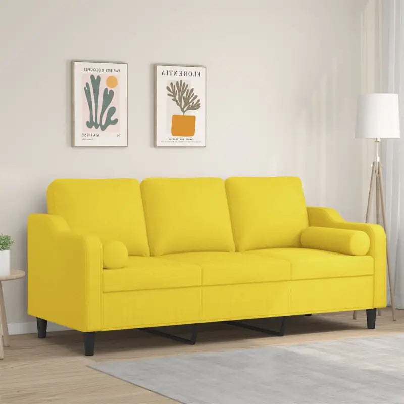 Banken 2-zits met modern design en comfortabele materiaal vulling - Lichtgeel / 180 cm - Banken