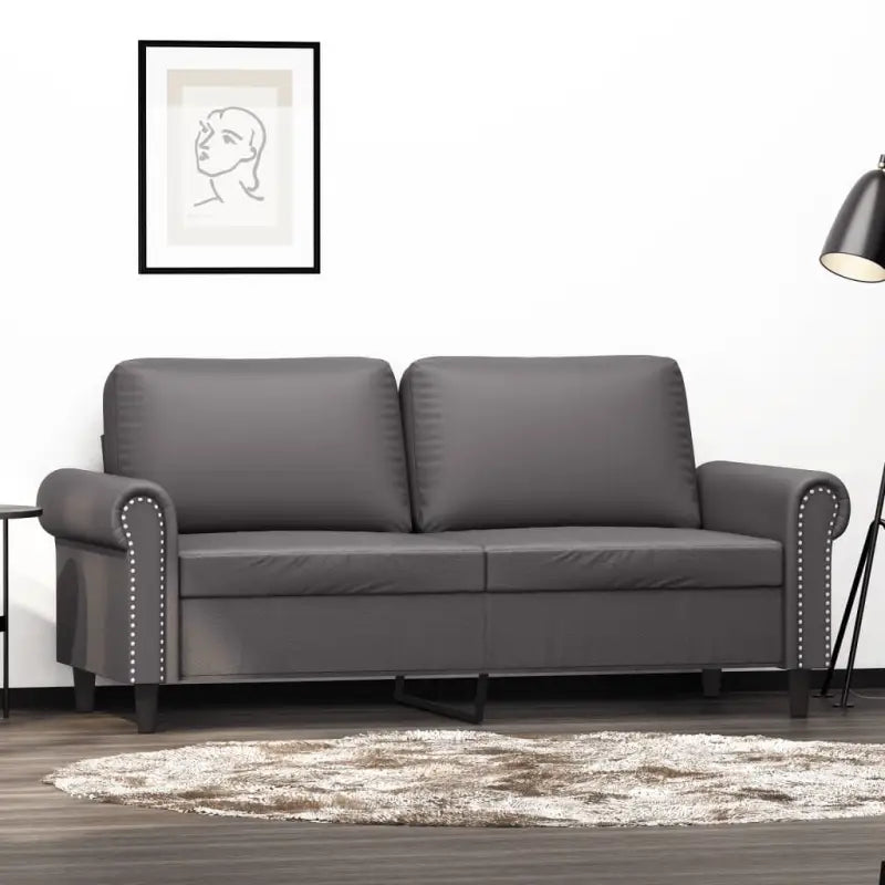 Banken 2-zitsbank in kunstleer voor gezellige zitervaringen - Grijs / 140 cm - Banken