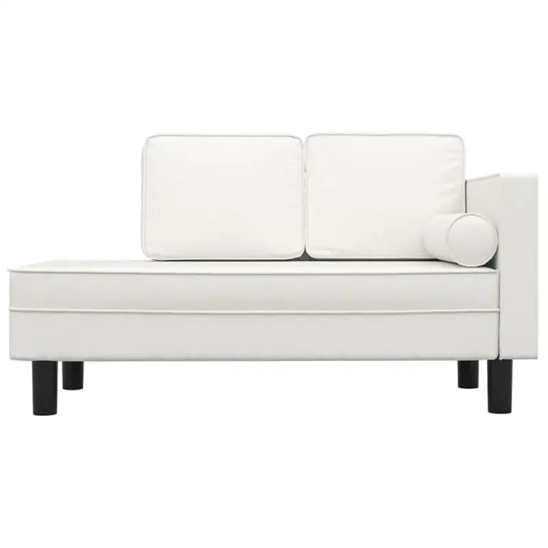 Banken chaise longue met duurzaam hoogwaardig kunstleer - Crème - Banken