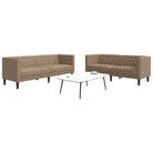Banken Chesterfield-stijl met comfortabele afmetingen en stijlvolle uitstraling - Cappuccino / 2-zits + 3-zits - Banken