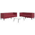 Banken Chesterfield-stijl met comfortabele afmetingen en stijlvolle uitstraling - Wijnrood / 2-zits + 3-zits - Banken