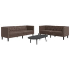 Banken Chesterfield-stijl met comfortabele afmetingen en stijlvolle uitstraling - Bruin / 2-zits + 3-zits - Banken
