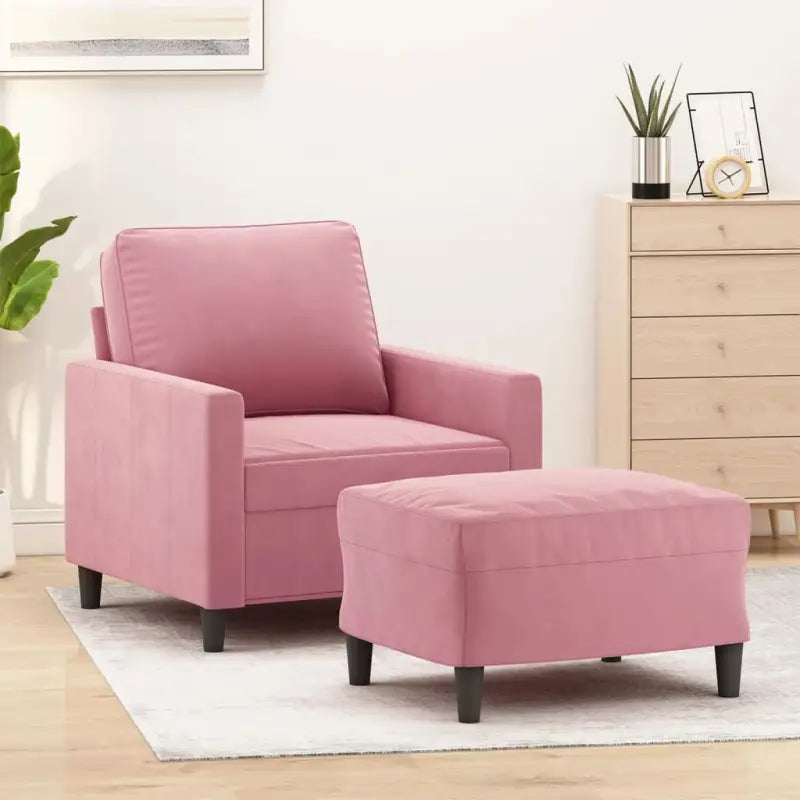 Banken fauteuil in duurzaam fluweel voor stijlvol comfort - Roze - Banken