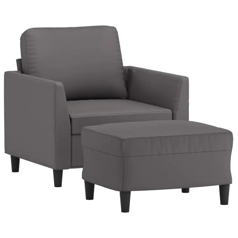 Banken Fauteuil in Kunstleer voor Ontspanning en Gezelligheid - Grijs - Banken