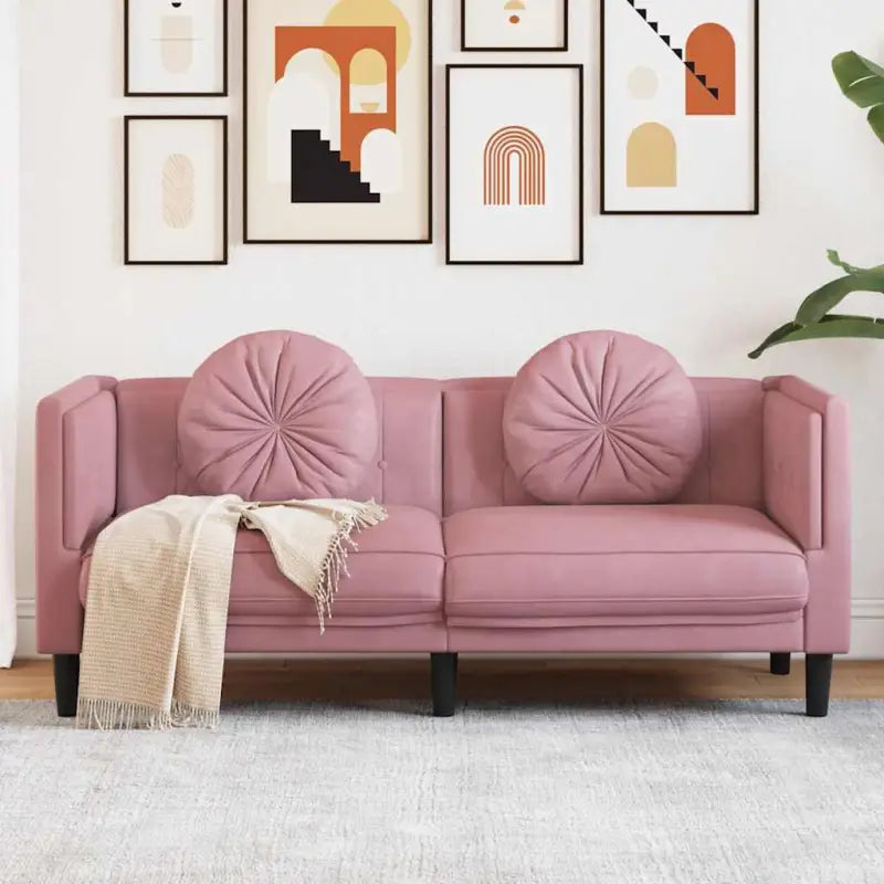 Banken fauteuil in kunstsuède voor ontspannen en gezellig comfort - Roze / Tweezitsbank - Banken