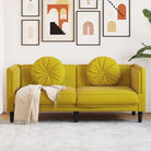 Banken fauteuil in kunstsuède voor ontspannen en gezellig comfort - Geel / Tweezitsbank - Banken