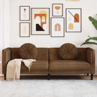 Banken fauteuil in kunstsuède voor ontspannen en gezellig comfort - Bruin / Driezitsbank - Banken