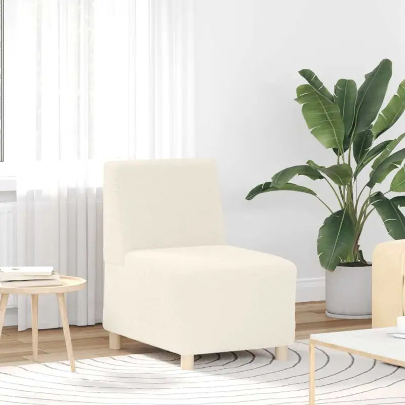 Banken fauteuil met gekrulde wolachtige stof voor ultiem comfort - Crème - Banken