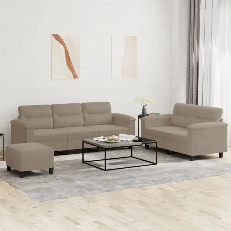 Banken loungeset de perfecte keuze voor ontspannen entertainment - Taupe / Met voetenbank - Banken