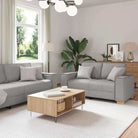 Banken loungeset met brede armleuningen en comfortabele diepte zitting - Wolkengrijs / 160 cm - Banken