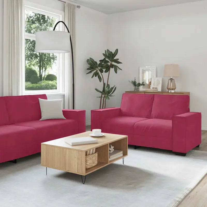 Banken loungeset met brede armleuningen en comfortabele zitbreedte - Wijnrood / 160 cm - Banken