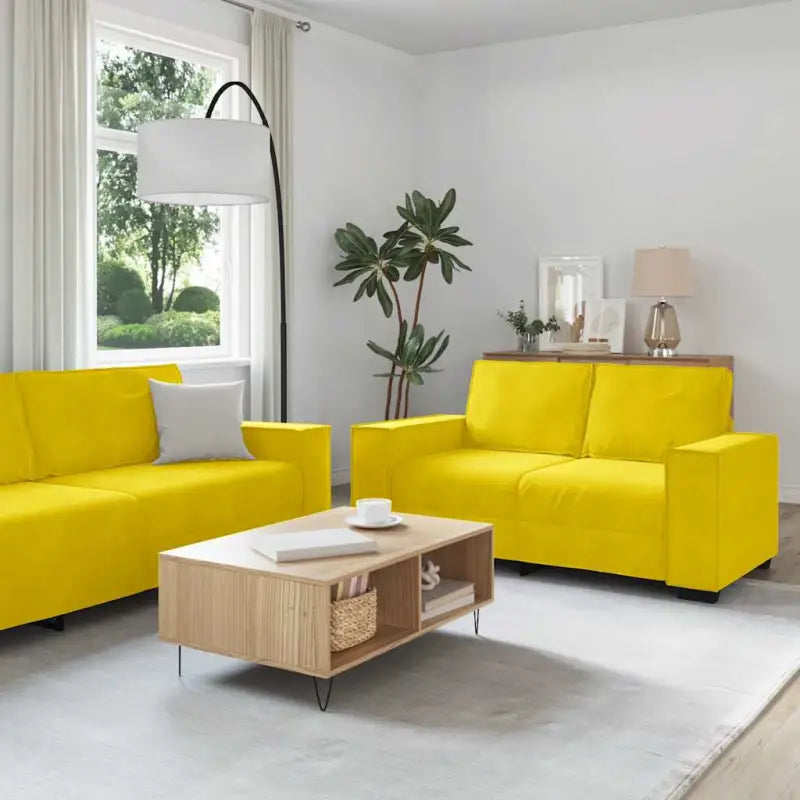 Banken loungeset met brede armleuningen en comfortabele zitbreedte - Geel / 160 cm - Banken