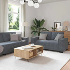 Banken loungeset met brede armleuningen en comfortabele zitbreedte - Donkergrijs / 160 cm - Banken