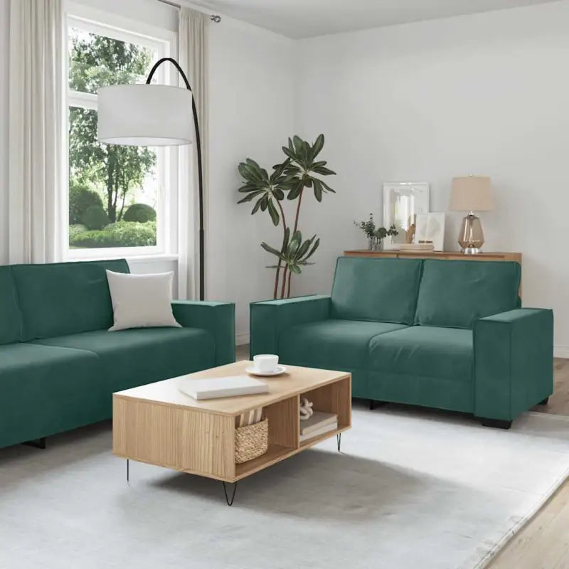 Banken loungeset met brede armleuningen en comfortabele zitbreedte - Donkergroen / 160 cm - Banken