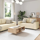 Banken loungeset met brede armleuningen en comfortabele zithoek - Crème - Banken