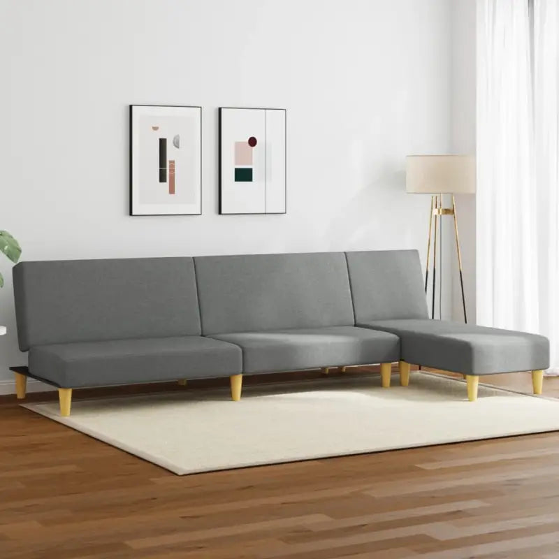 Banken loungeset met chaise longue en comfortabele hoogte rugleuning - Donkergrijs / Zonder armleuning - Banken