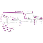 Banken loungeset met chaise longue en comfortabele hoogte rugleuning - Banken