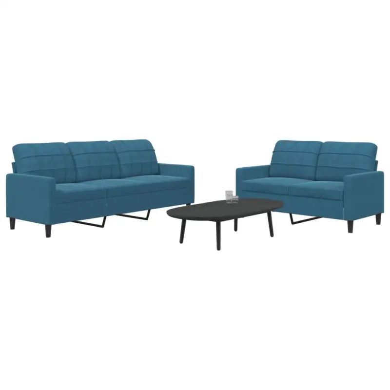 Banken loungeset met comfortabele afmetingen en stijlvolle design - Blauw / Zonder voetenbank - Banken