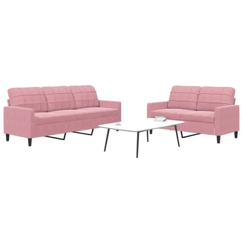 Banken loungeset met comfortabele afmetingen en stijlvolle design - Roze / Zonder voetenbank - Banken
