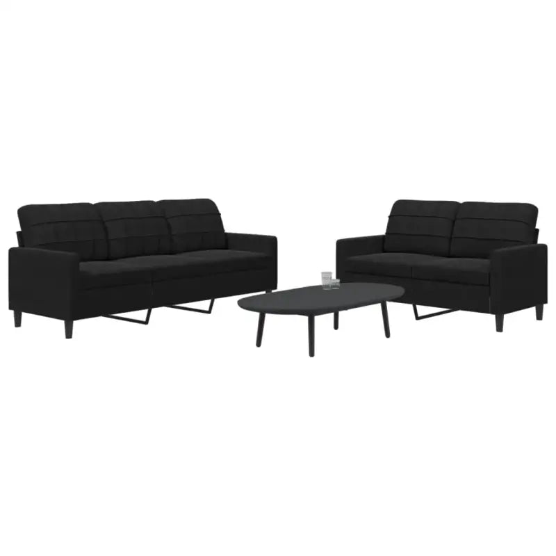 Banken loungeset met comfortabele afmetingen en stijlvolle design - Zwart / Zonder voetenbank - Banken