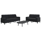 Banken loungeset met comfortabele afmetingen en stijlvolle design - Zwart / met kussens - Banken
