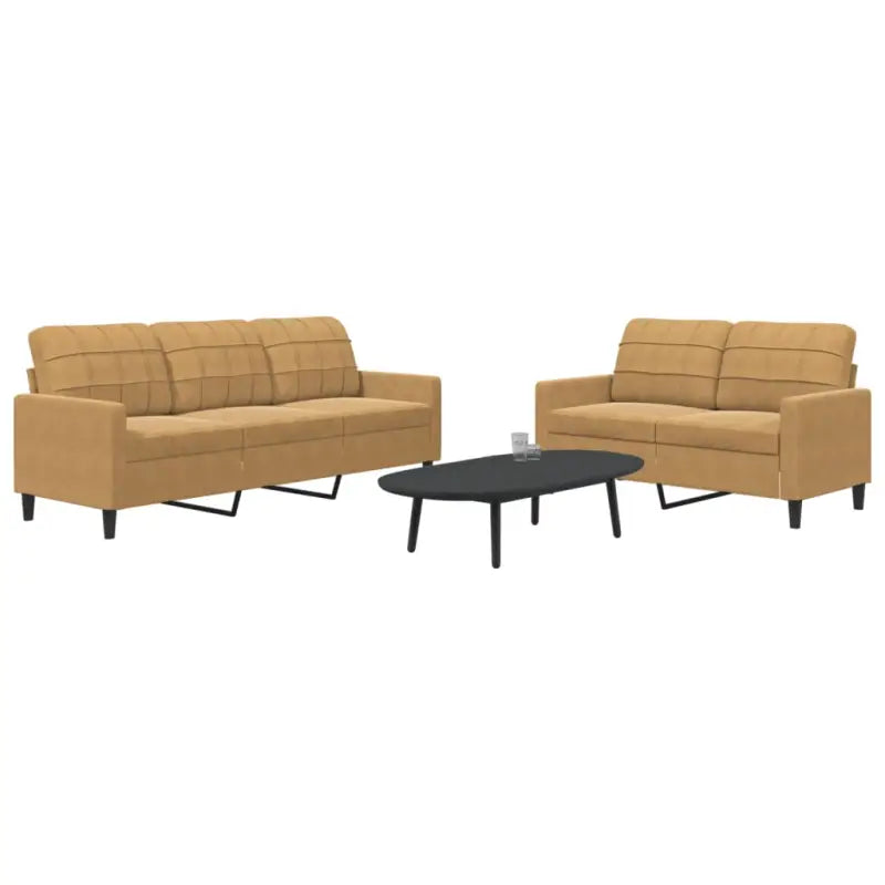 Banken loungeset met comfortabele afmetingen en stijlvolle design - Bruin / Zonder voetenbank - Banken