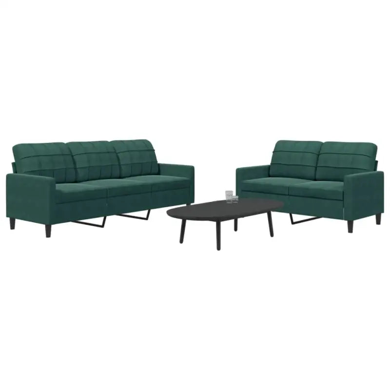 Banken loungeset met comfortabele afmetingen en stijlvolle design - Donkergroen / Zonder voetenbank - Banken