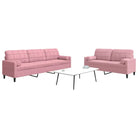 Banken loungeset met comfortabele diepte zitting en hoogte armleuningen - Roze / met kussens - Banken